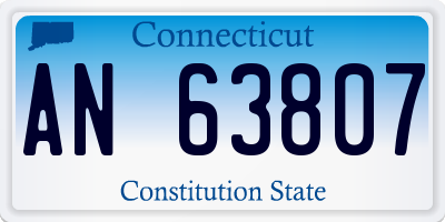 CT license plate AN63807