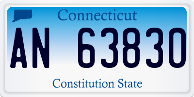 CT license plate AN63830