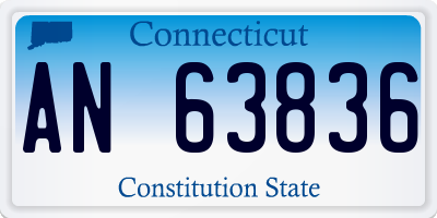 CT license plate AN63836