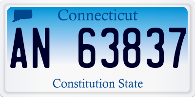 CT license plate AN63837