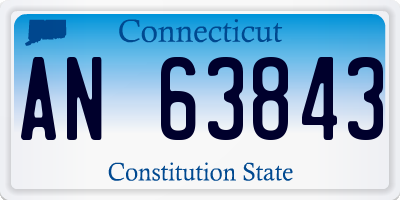 CT license plate AN63843