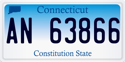 CT license plate AN63866