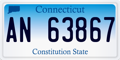 CT license plate AN63867