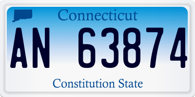 CT license plate AN63874