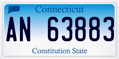 CT license plate AN63883