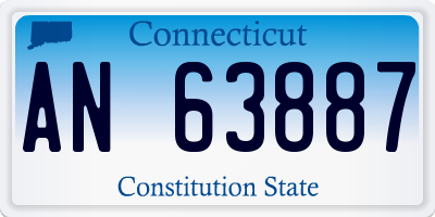 CT license plate AN63887