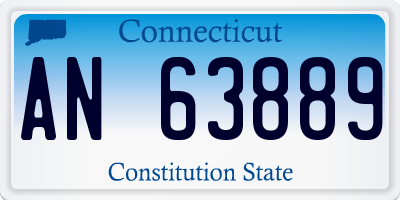 CT license plate AN63889