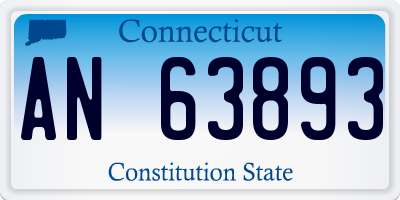 CT license plate AN63893