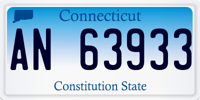 CT license plate AN63933