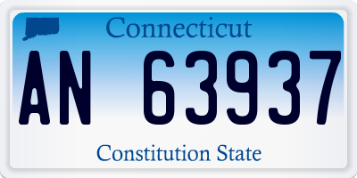 CT license plate AN63937