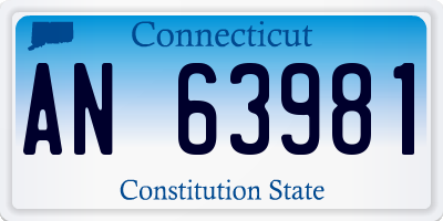 CT license plate AN63981