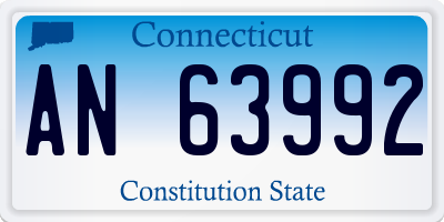CT license plate AN63992