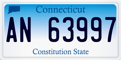 CT license plate AN63997