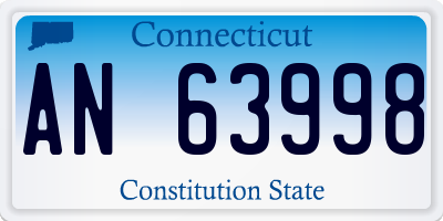 CT license plate AN63998
