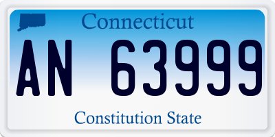 CT license plate AN63999