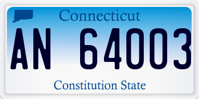 CT license plate AN64003