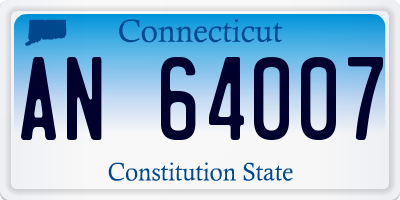 CT license plate AN64007