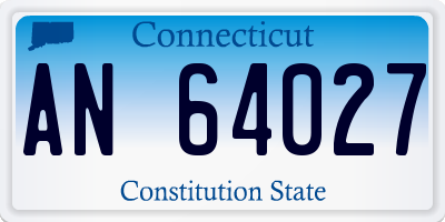 CT license plate AN64027