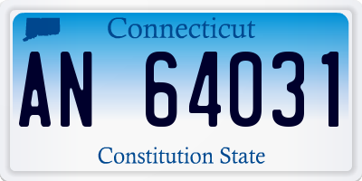 CT license plate AN64031