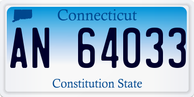 CT license plate AN64033