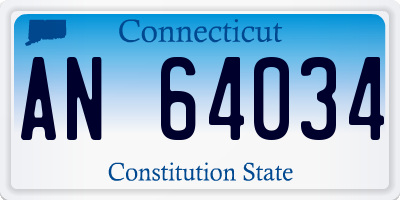 CT license plate AN64034