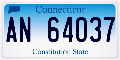 CT license plate AN64037