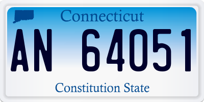 CT license plate AN64051