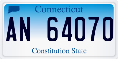 CT license plate AN64070
