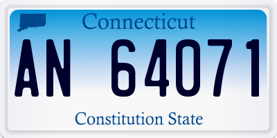 CT license plate AN64071