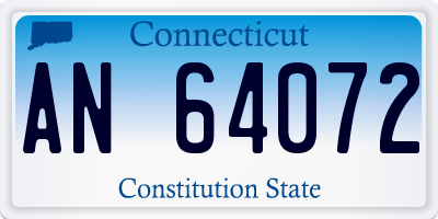 CT license plate AN64072