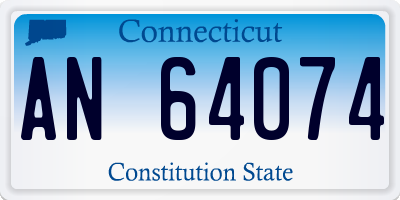 CT license plate AN64074