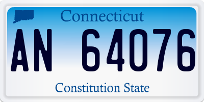 CT license plate AN64076