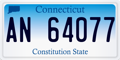 CT license plate AN64077