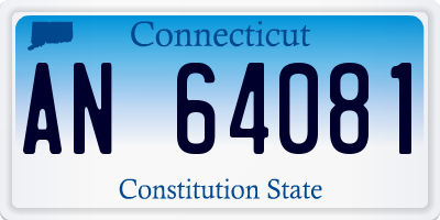 CT license plate AN64081