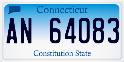 CT license plate AN64083