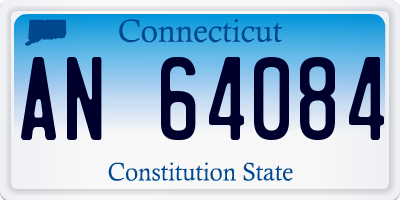 CT license plate AN64084