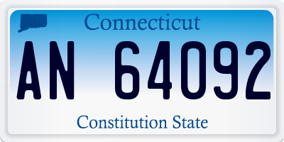 CT license plate AN64092