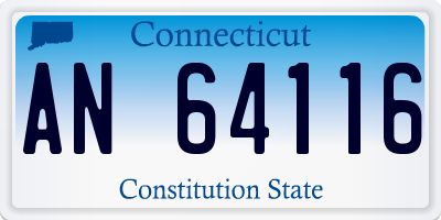 CT license plate AN64116