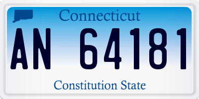CT license plate AN64181