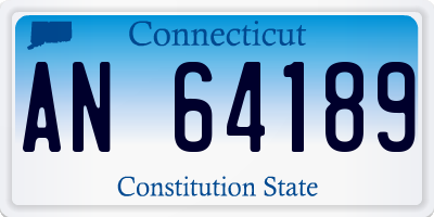 CT license plate AN64189
