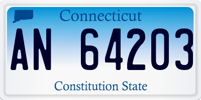 CT license plate AN64203