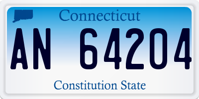CT license plate AN64204