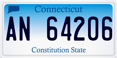 CT license plate AN64206