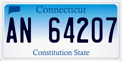 CT license plate AN64207