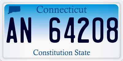 CT license plate AN64208