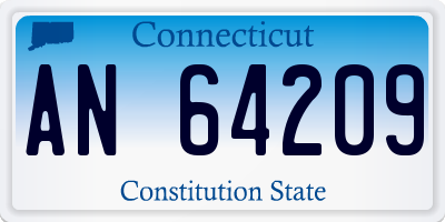 CT license plate AN64209