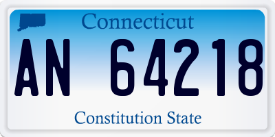 CT license plate AN64218