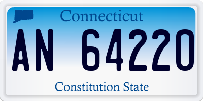 CT license plate AN64220