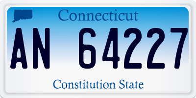 CT license plate AN64227