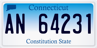 CT license plate AN64231